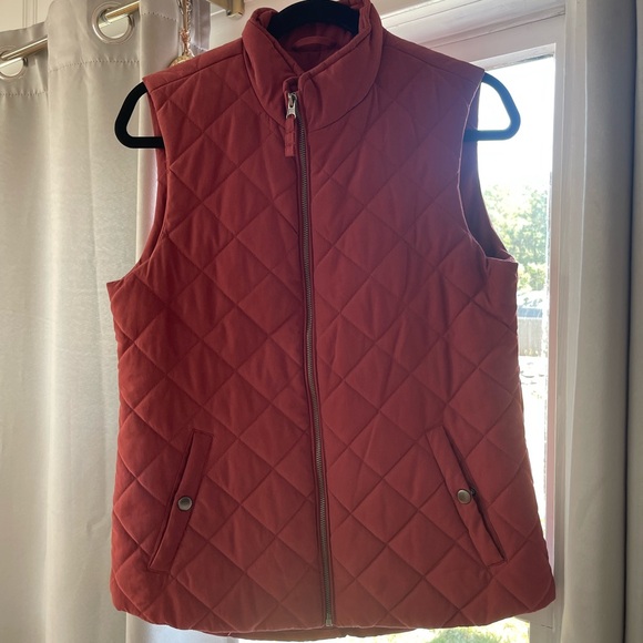 Laura Scott Jackets & Blazers - Women's SoftQuilted Vest - Rusted Red